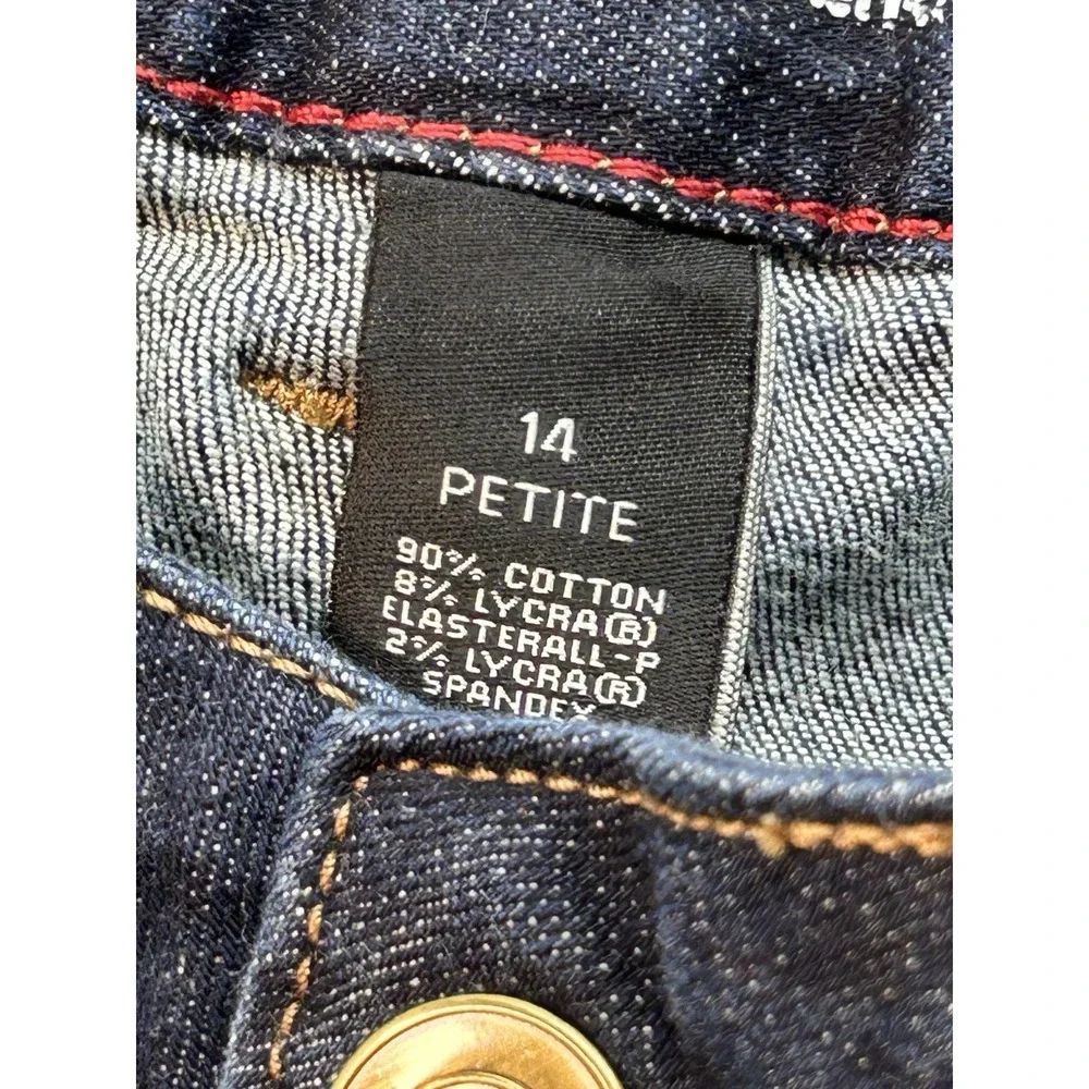 Lane Bryant Jean Slim Bootcut Y2K Genius Fit Stretch Women Plus Sz 14P Blue Dark